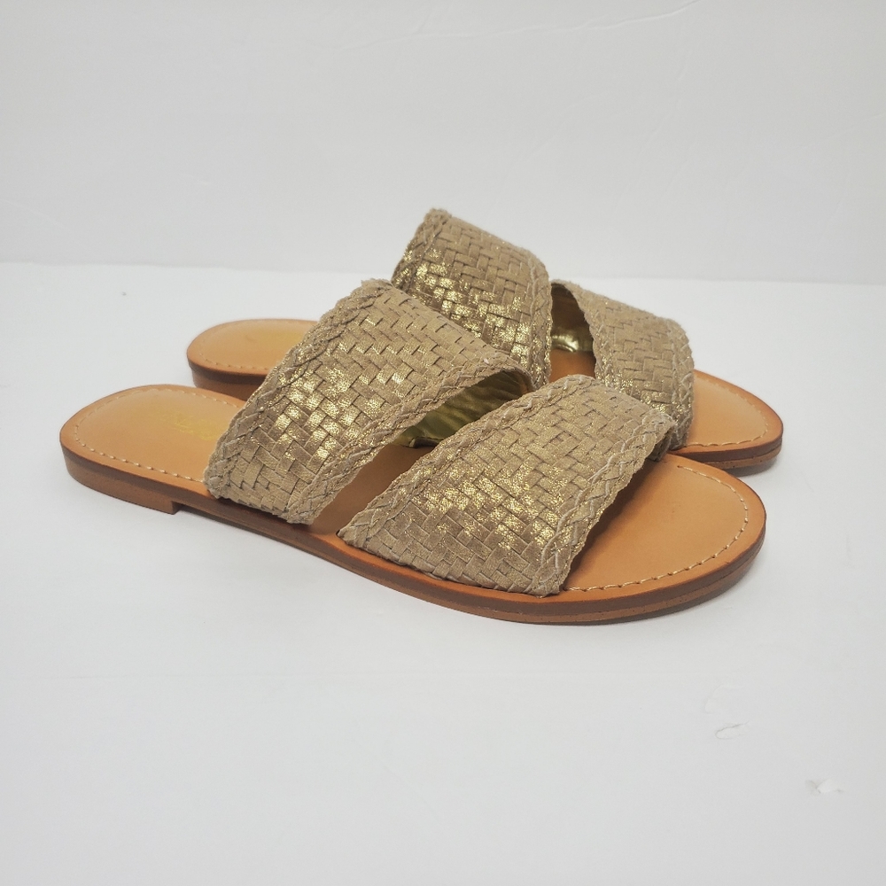 Carlos santana gold slide on sandals size 6